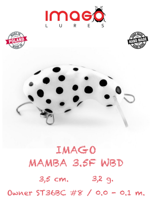 Воблер IMAGO LURES MAMBA 3.5F (плавающий), 3.2гр. цвет - WBD