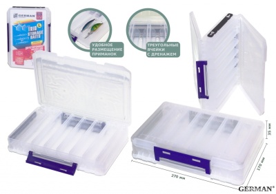 Коробка для воблеров двухсторонняя  GERMAN TRIO STORAGE BAITS - L 27x18