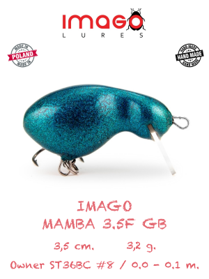 Воблер IMAGO LURES MAMBA 3.5F (плавающий), 3.2гр. цвет - GB