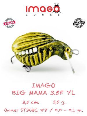 Воблер IMAGO LURES BIG MAMA 3.5F (плавающий), 3,5гр. цвет - YL