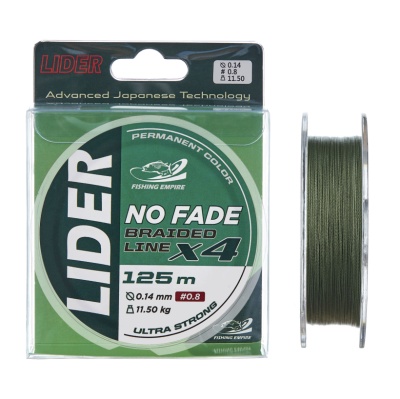 Шнур плетеный LIDER NO FADE X4, 125м.