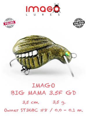 Воблер IMAGO LURES BIG MAMA 3.5F (плавающий), 3,5гр. цвет - GD